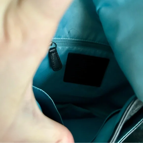 Coach Black Leather Shoulder Bag with Silver Accents - Picture 7 of 12